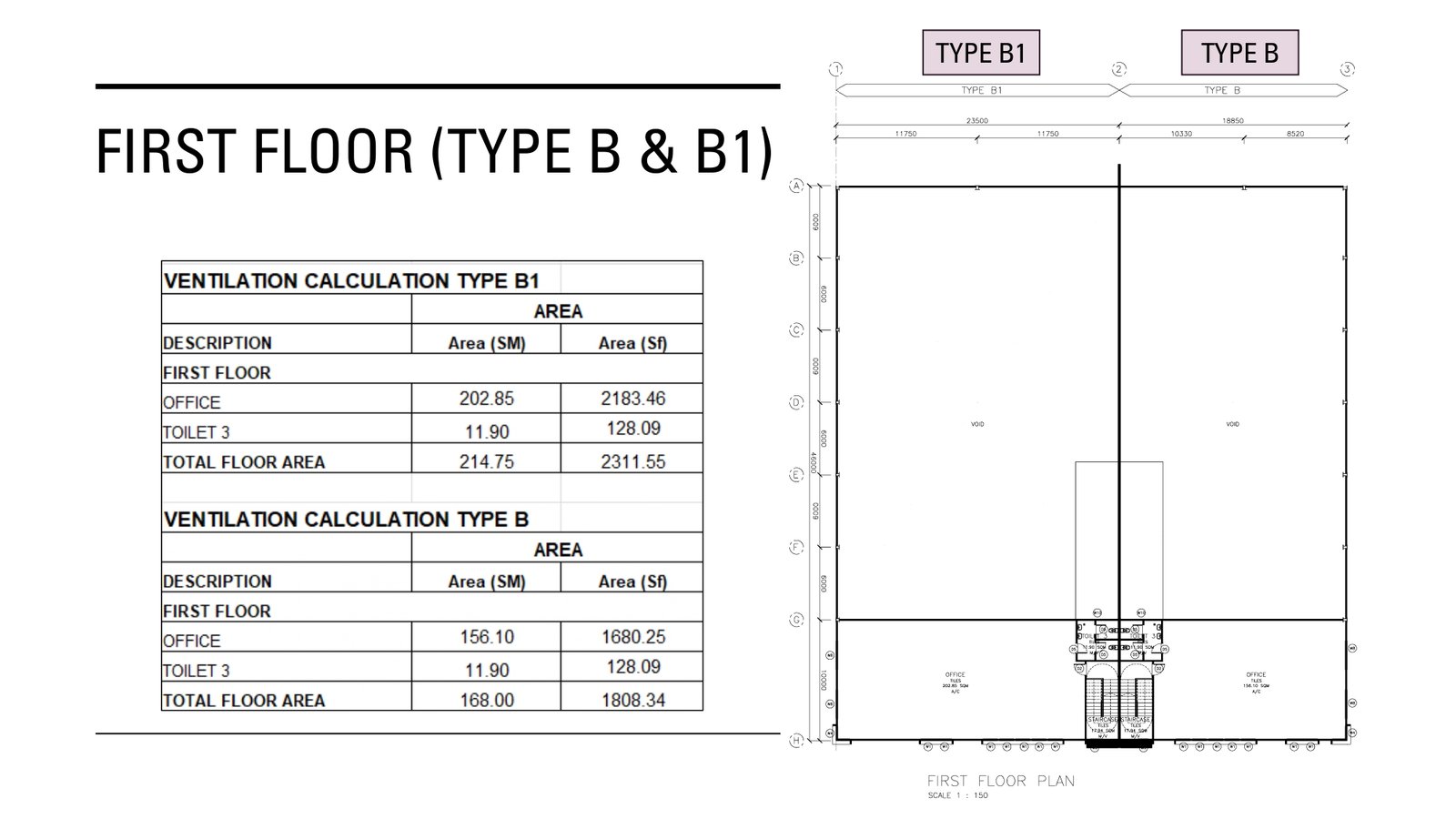 Type B & B1 一楼平面图